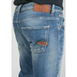 Jeans ajusté stretch 700/11, longueur 34 bleu en coton Scott