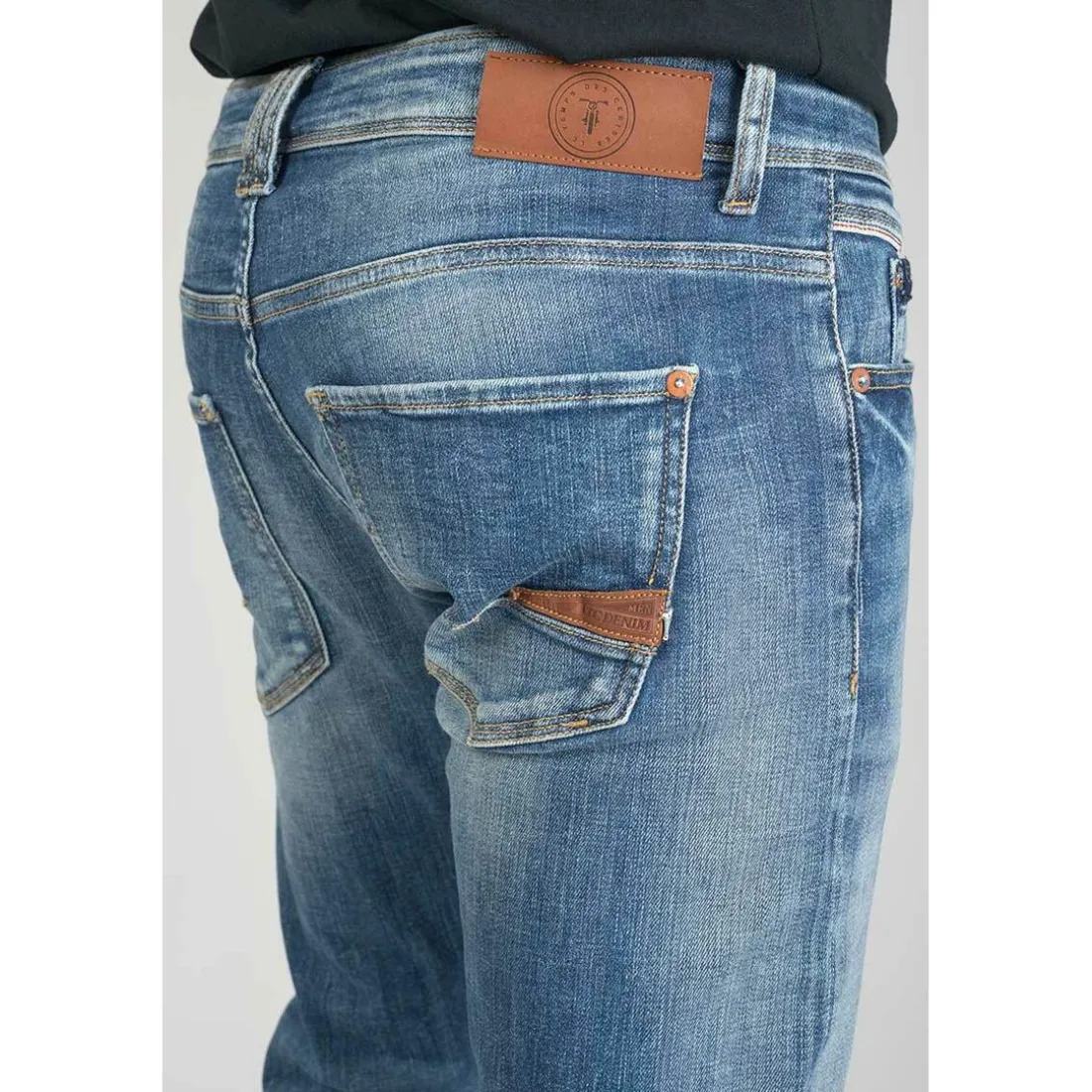 Jeans ajusté stretch 700/11, longueur 34 bleu en coton Scott