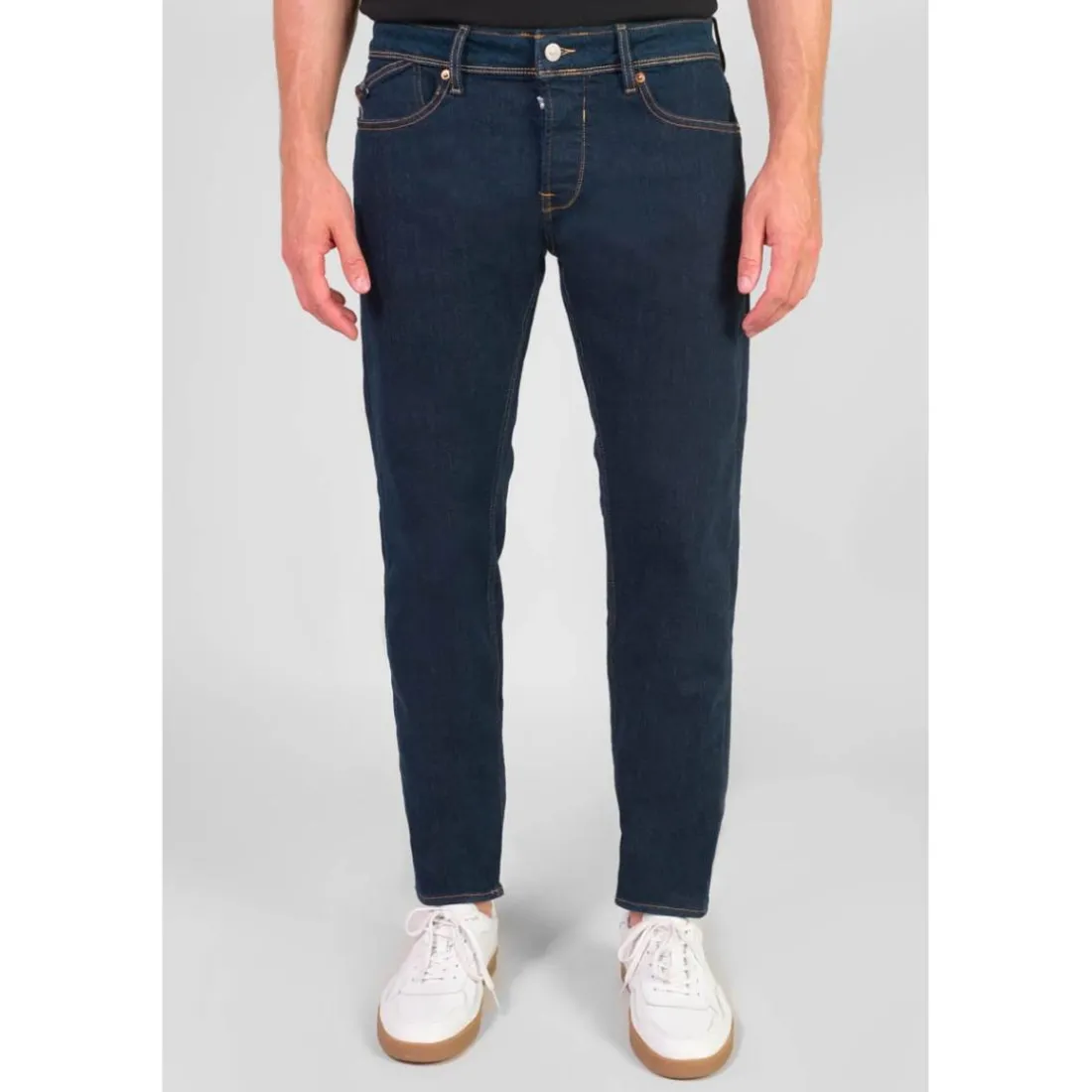 Jeans ajusté stretch 700/11, longueur 34 bleu Chad en coton