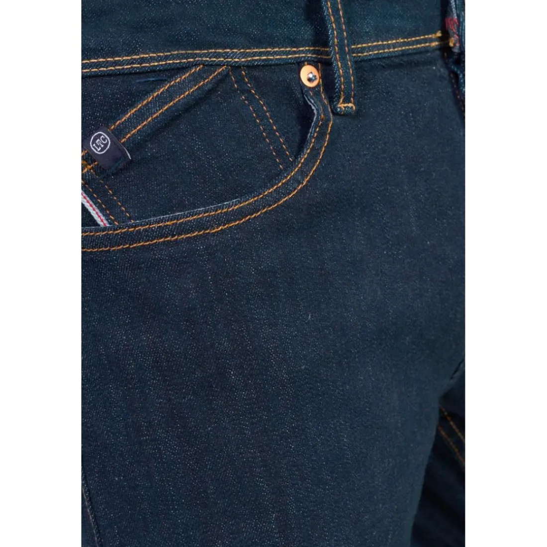 Jeans ajusté stretch 700/11, longueur 34 bleu Chad en coton