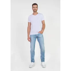 Jeans ajusté stretch 700/11, longueur 34 bleu Dylan