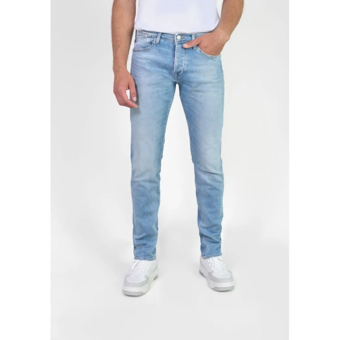 Jeans ajusté stretch 700/11, longueur 34 bleu Dylan