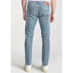 Jeans ajusté stretch 700/11, longueur 34 bleu en coton Tony
