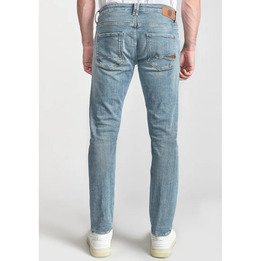 Jeans ajusté stretch 700/11, longueur 34 bleu en coton Tony