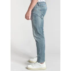 Jeans ajusté stretch 700/11, longueur 34 bleu en coton Tony
