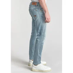 Jeans ajusté stretch 700/11, longueur 34 bleu en coton Tony