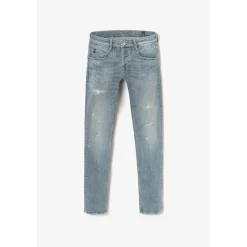 Jeans ajusté stretch 700/11, longueur 34 bleu en coton Tony