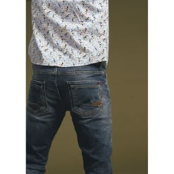 Jeans ajusté stretch 700/11, longueur 34 bleu en coton Tate