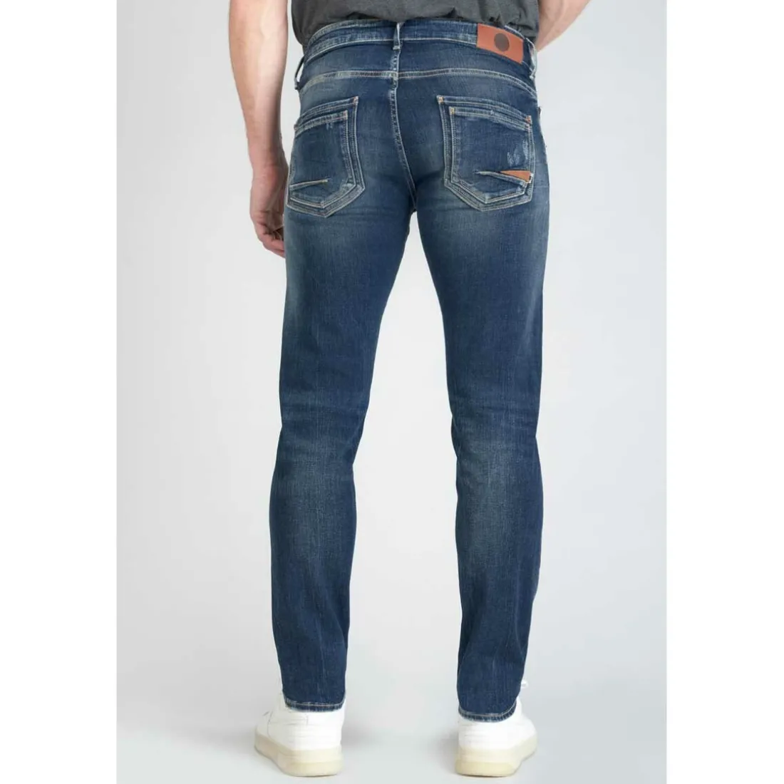Jeans ajusté stretch 700/11, longueur 34 bleu en coton Tate