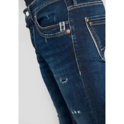 Jeans ajusté stretch 700/11, longueur 34 bleu en coton Alec