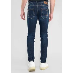 Jeans ajusté stretch 700/11, longueur 34 bleu en coton Alec