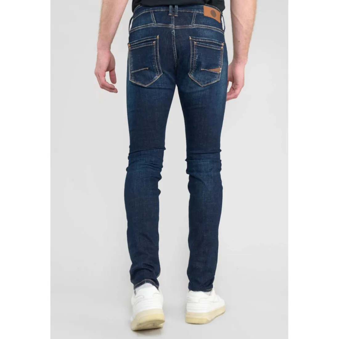Jeans ajusté stretch 700/11, longueur 34 bleu en coton Alec