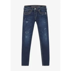 Jeans ajusté stretch 700/11, longueur 34 bleu en coton Alec
