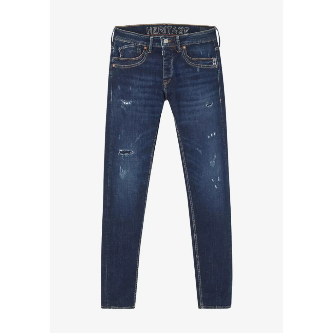 Jeans ajusté stretch 700/11, longueur 34 bleu en coton Alec