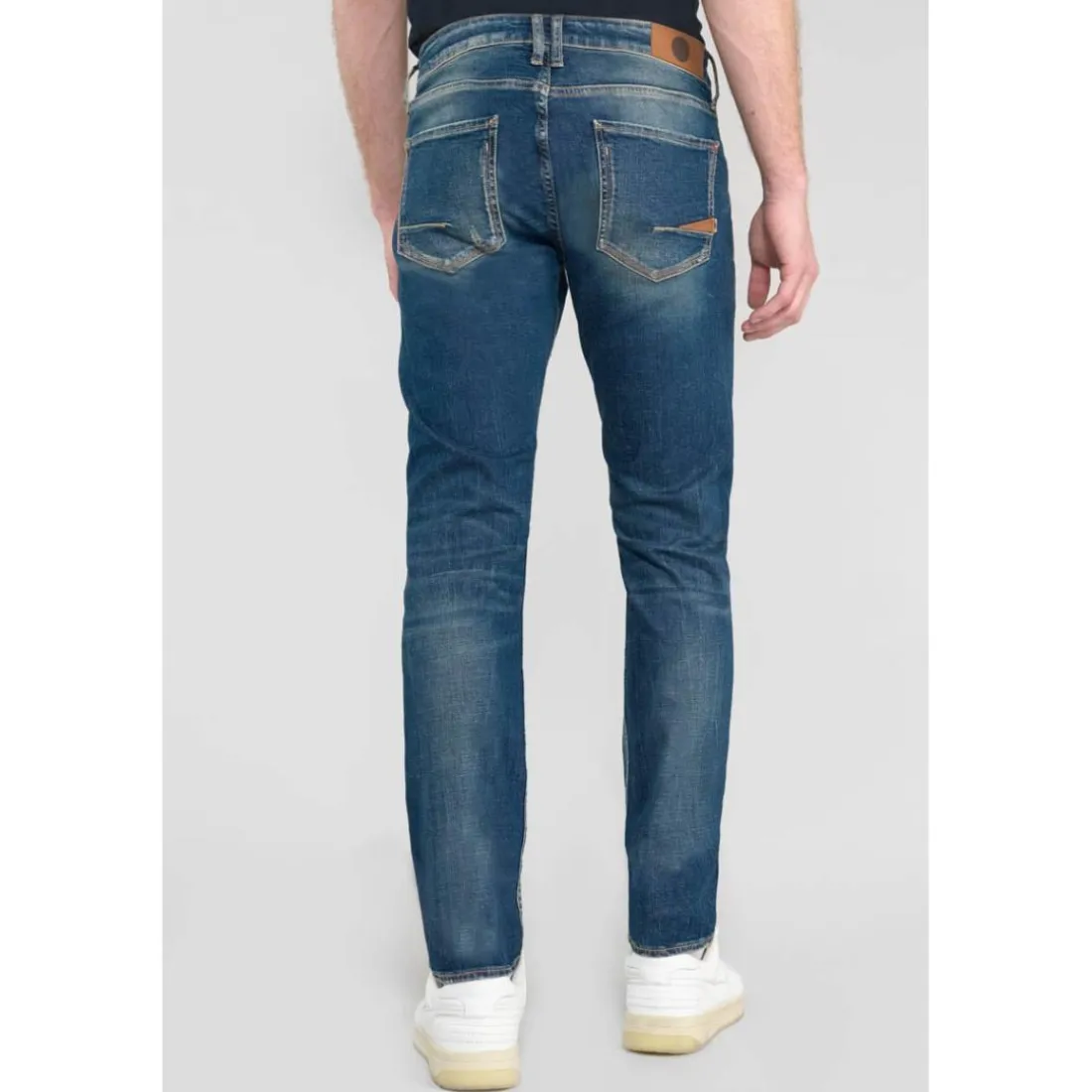 Jeans ajusté stretch 700/11, longueur 34 bleu Lance en coton