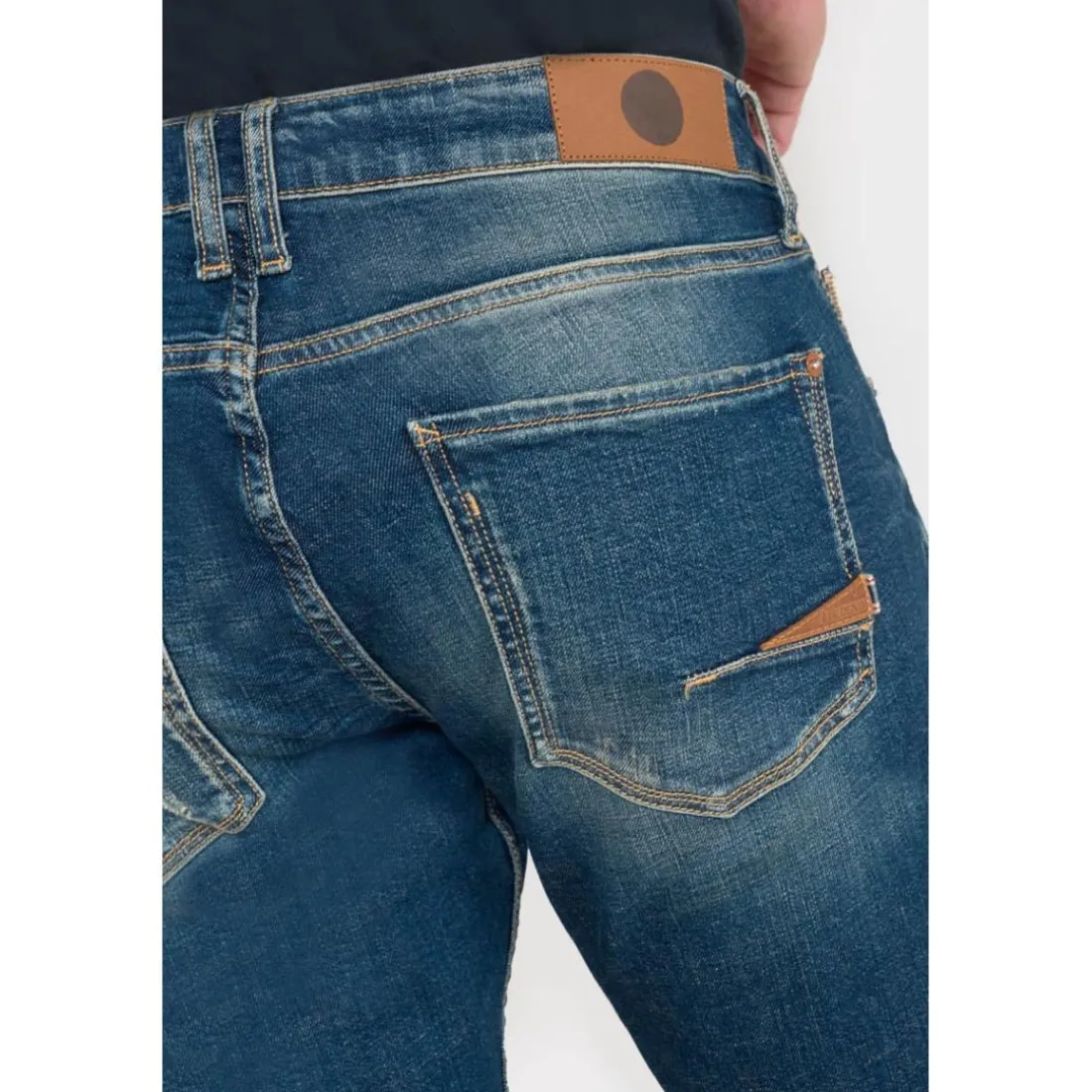 Jeans ajusté stretch 700/11, longueur 34 bleu Lance en coton