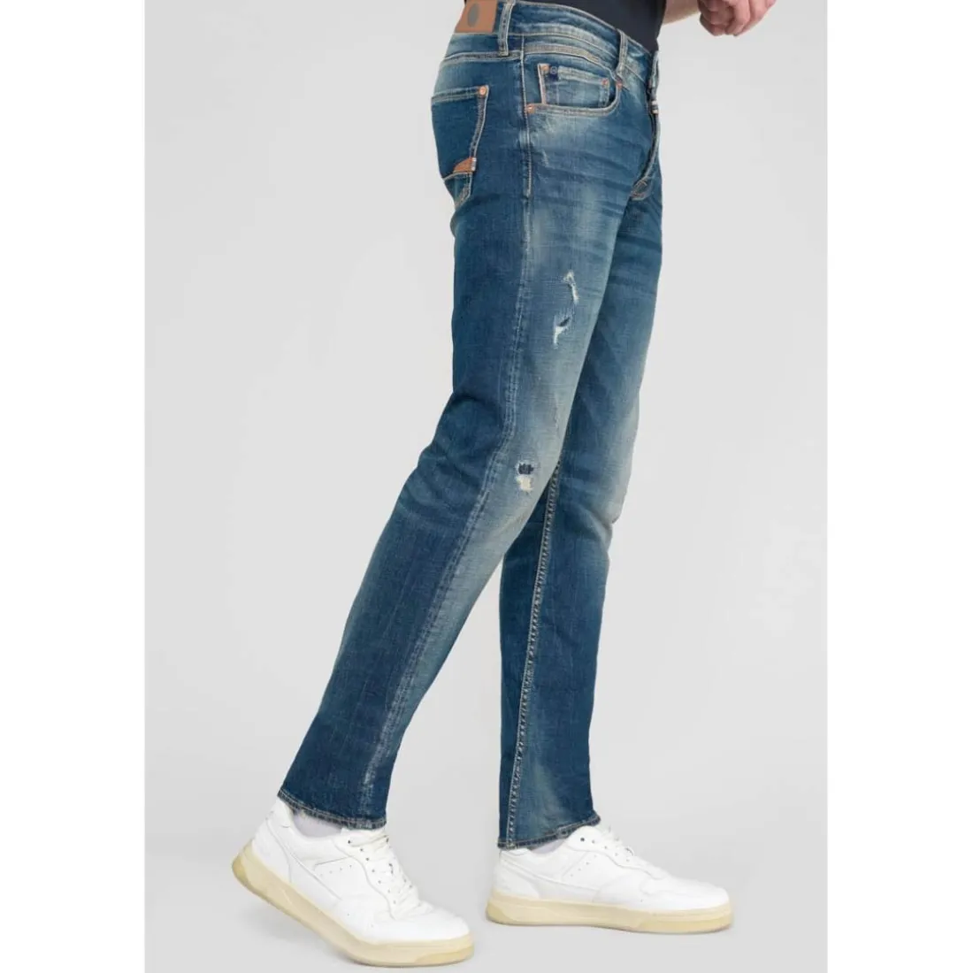 Jeans ajusté stretch 700/11, longueur 34 bleu Lance en coton