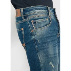 Jeans ajusté stretch 700/11, longueur 34 bleu Lance en coton