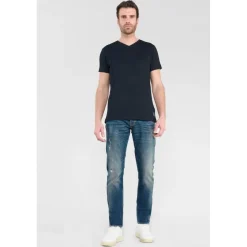 Jeans ajusté stretch 700/11, longueur 34 bleu Lance en coton