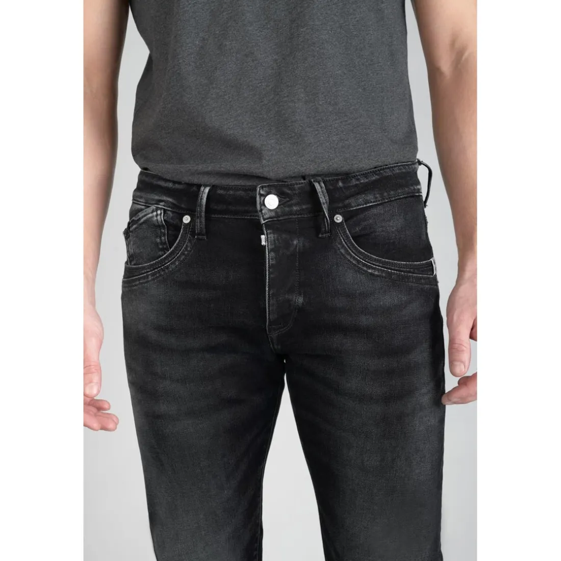 Jeans ajusté stretch 700/11, longueur 34 bleu en coton Luke