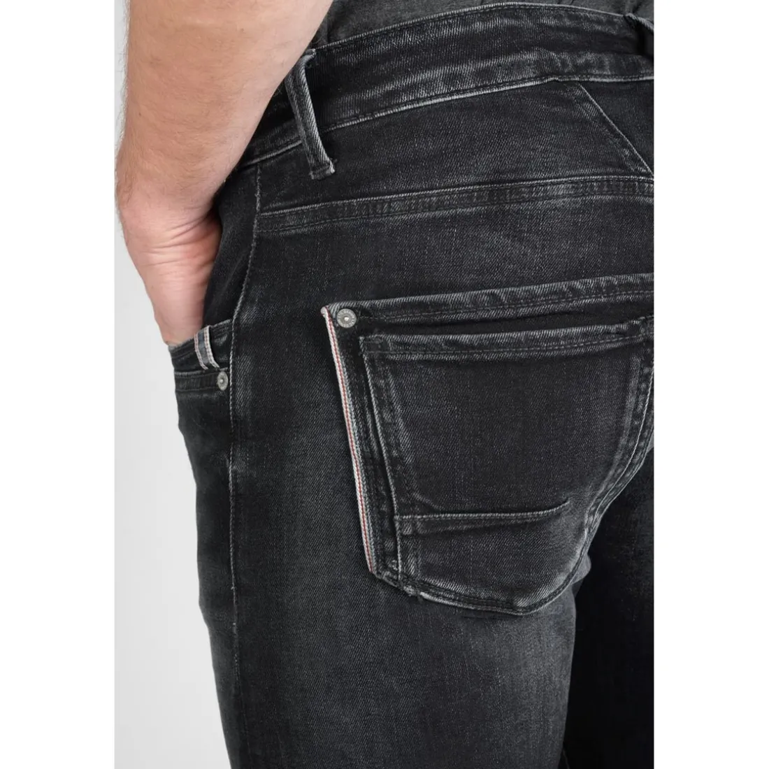 Jeans ajusté stretch 700/11, longueur 34 bleu en coton Luke