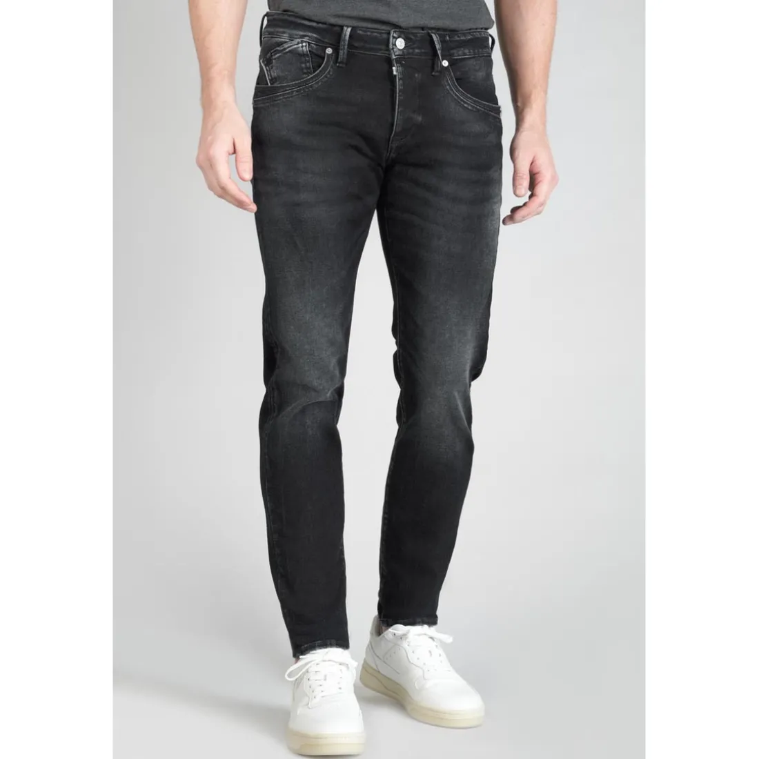 Jeans ajusté stretch 700/11, longueur 34 bleu en coton Luke