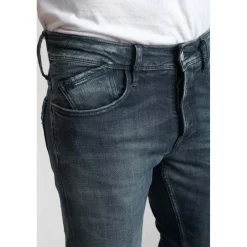 Jeans ajusté stretch 700/11, longueur 34 bleu en coton Noel