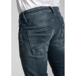 Jeans ajusté stretch 700/11, longueur 34 bleu en coton Noel