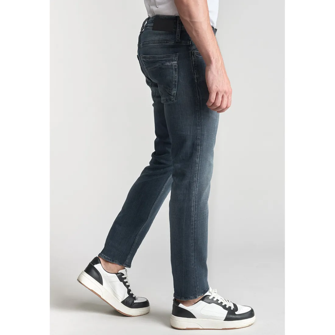 Jeans ajusté stretch 700/11, longueur 34 bleu en coton Noel
