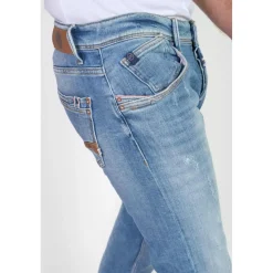 Jeans ajusté stretch 700/11, longueur 34 bleu Moe en coton
