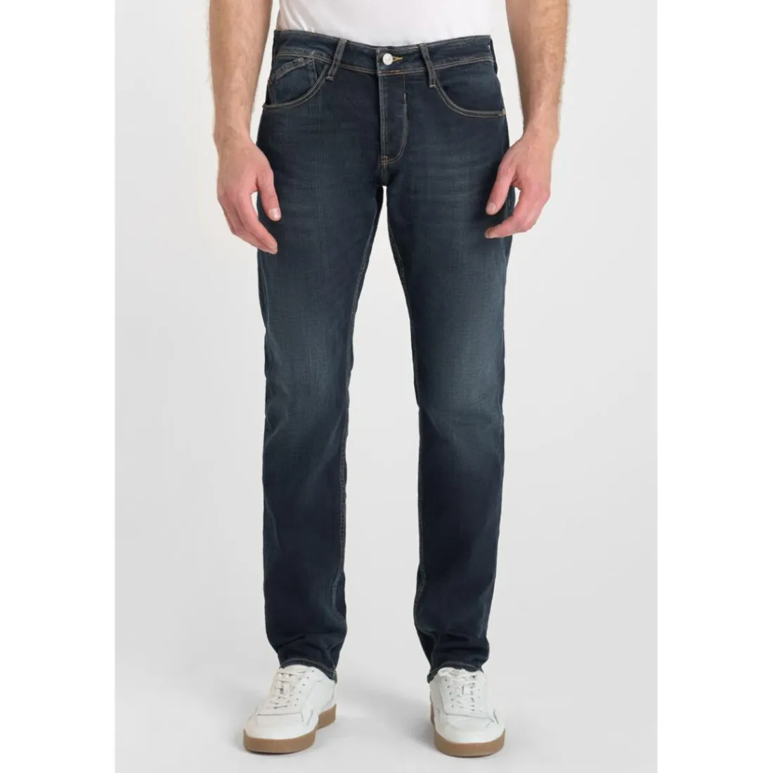 Jeans ajusté stretch 700/11, longueur 34 bleu Ives en coton