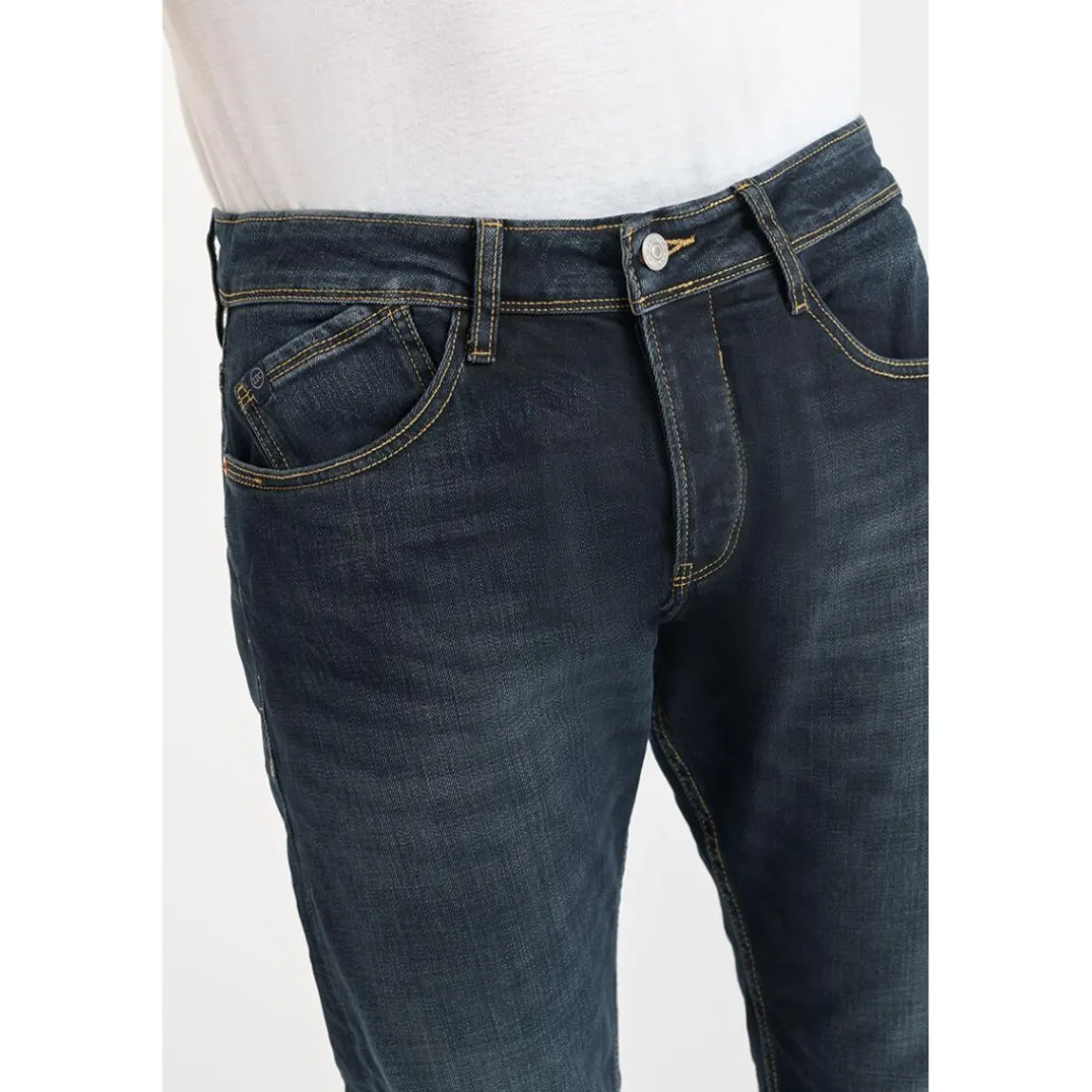 Jeans ajusté stretch 700/11, longueur 34 bleu Ives en coton