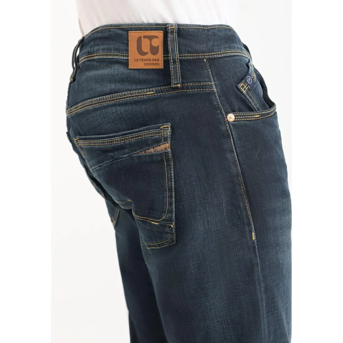 Jeans ajusté stretch 700/11, longueur 34 bleu Ives en coton