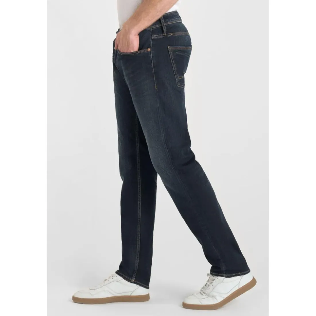 Jeans ajusté stretch 700/11, longueur 34 bleu Ives en coton