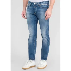 Jeans ajusté stretch 700/11, longueur 34 bleu Yuri en coton
