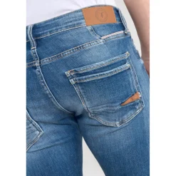 Jeans ajusté stretch 700/11, longueur 34 bleu Yuri en coton