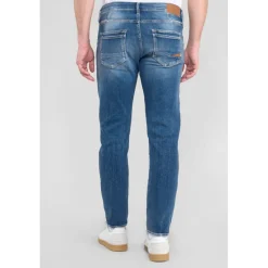 Jeans ajusté stretch 700/11, longueur 34 bleu Yuri en coton