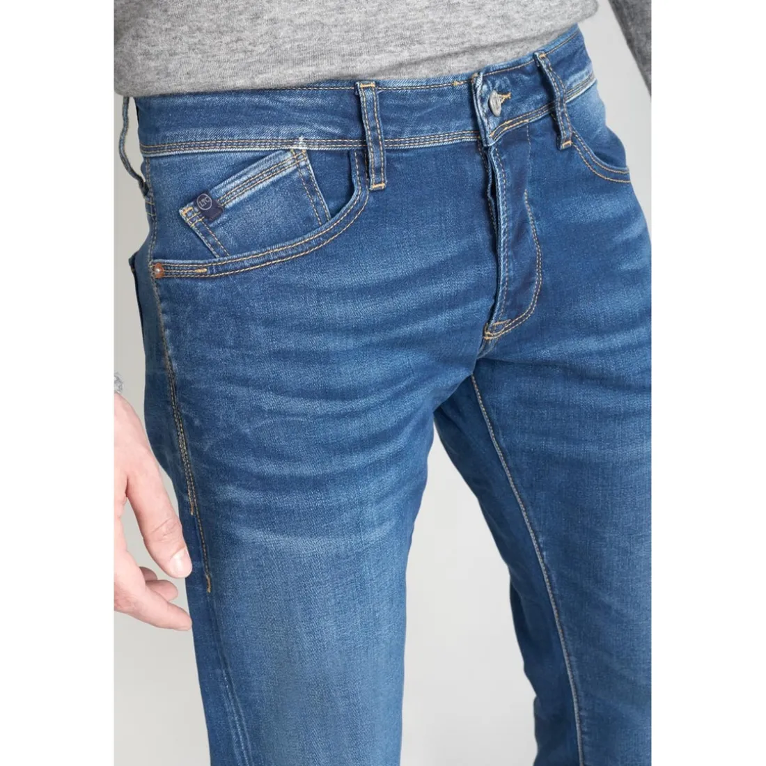 Jeans ajusté stretch 700/11, longueur 34 bleu Derek