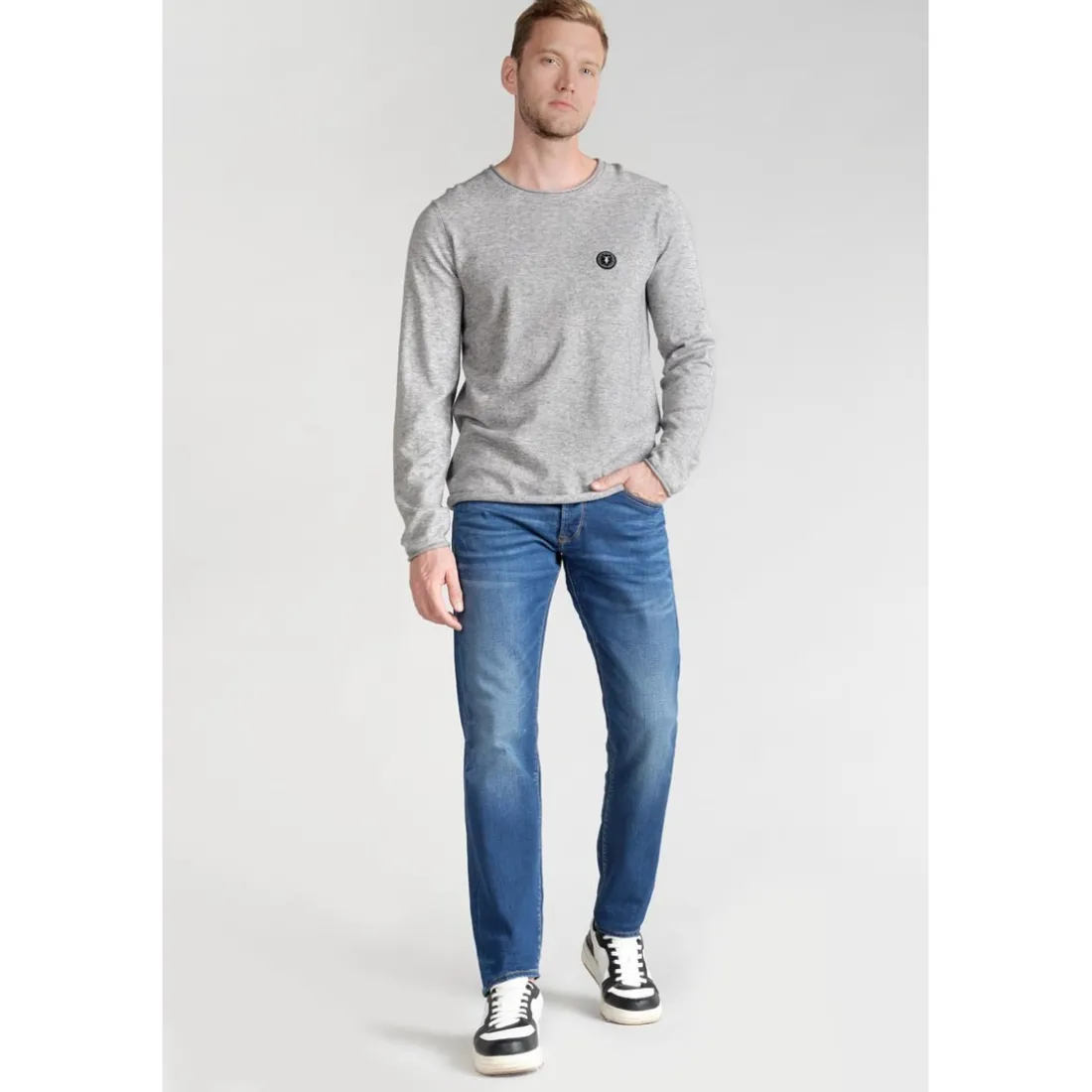 Jeans ajusté stretch 700/11, longueur 34 bleu Derek