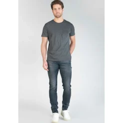 Jeans ajusté stretch 700/11, longueur 34 bleu en coton Felix