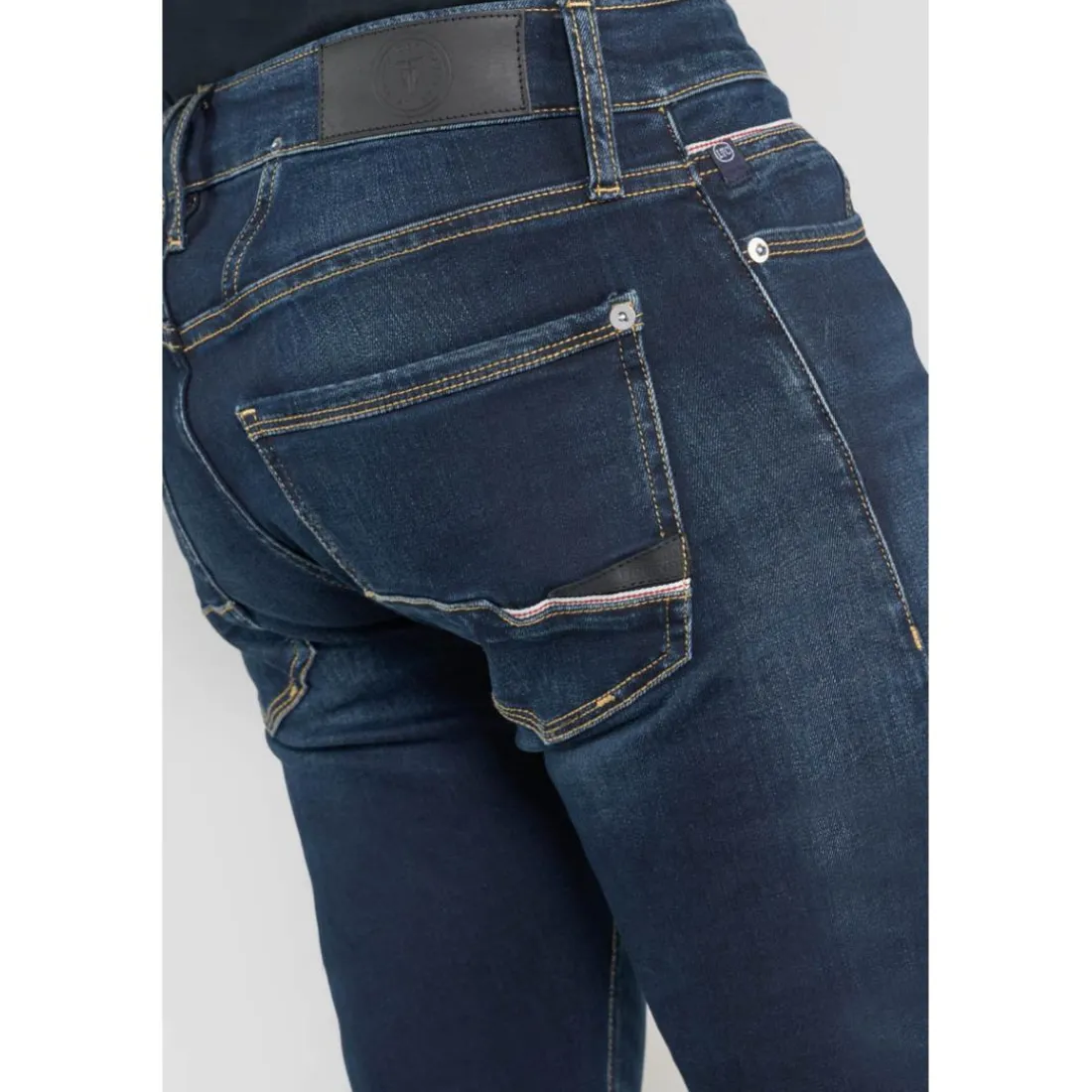 Jeans ajusté stretch 700/11, longueur 34 bleu Noel en coton