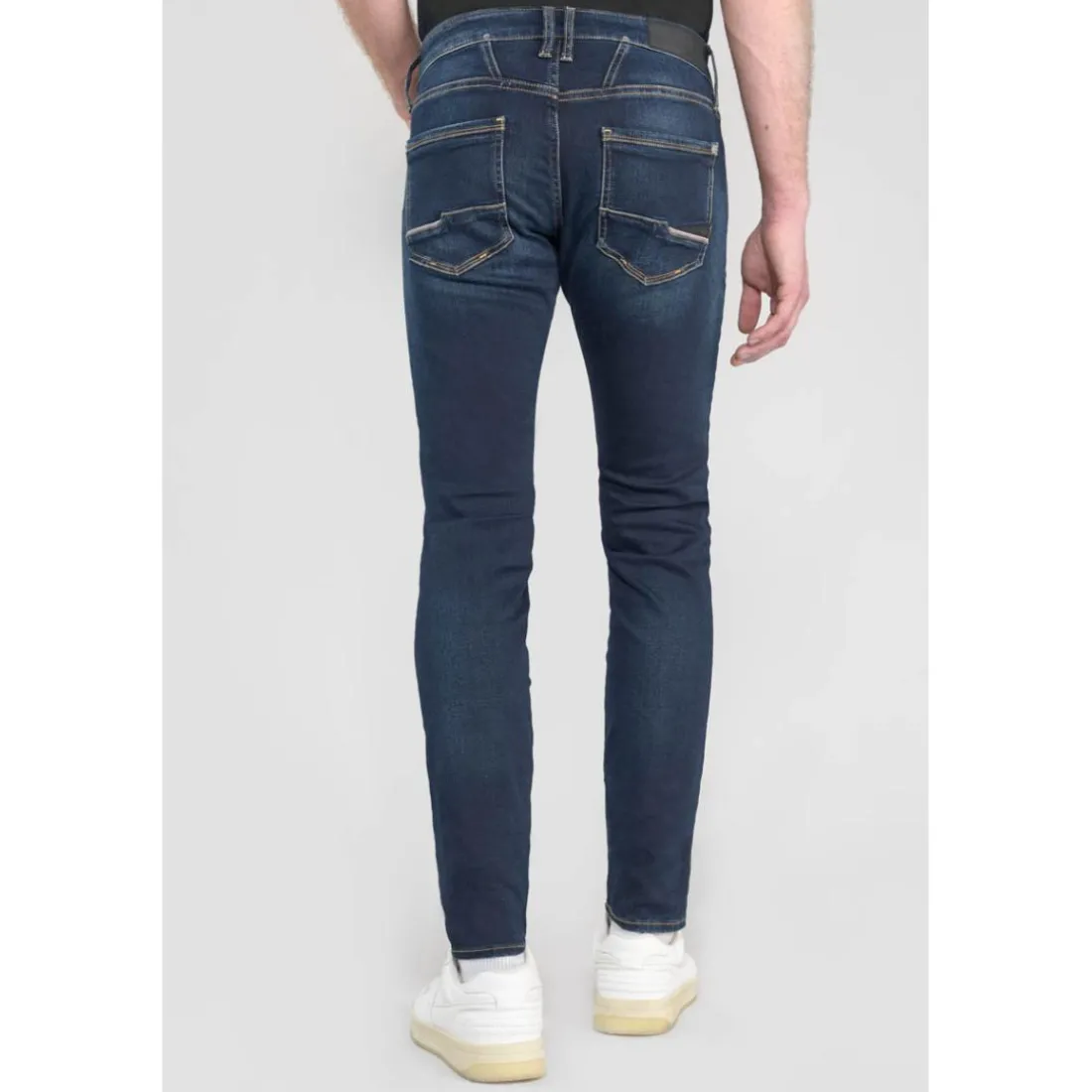 Jeans ajusté stretch 700/11, longueur 34 bleu Noel en coton