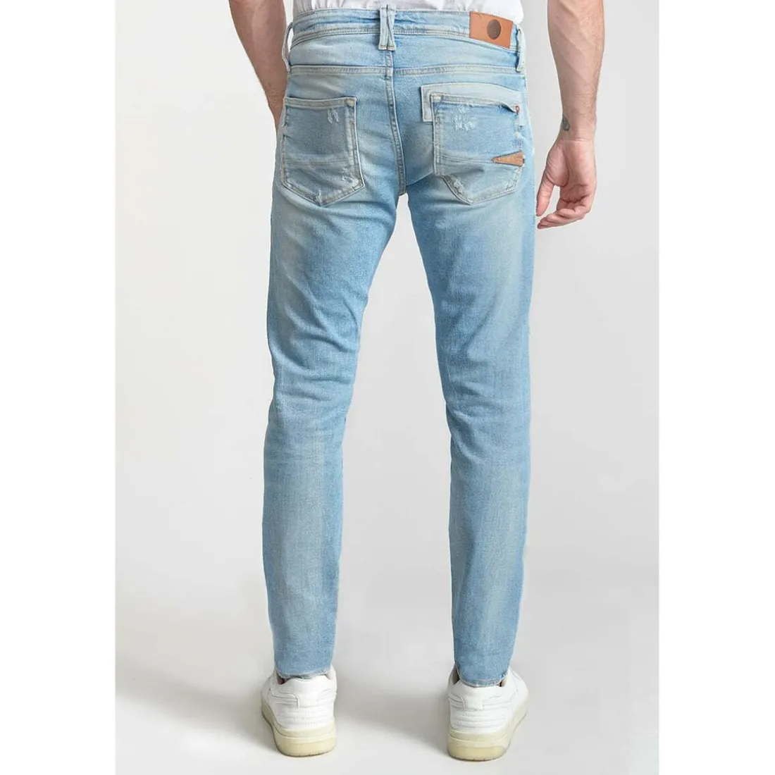 Jeans ajusté stretch 700/11, longueur 34 bleu en coton Vern