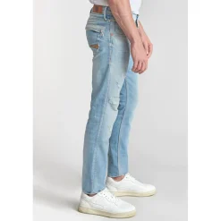 Jeans ajusté stretch 700/11, longueur 34 bleu en coton Vern