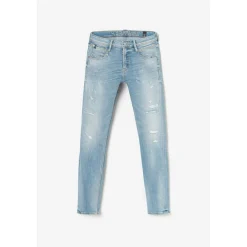 Jeans ajusté stretch 700/11, longueur 34 bleu en coton Vern
