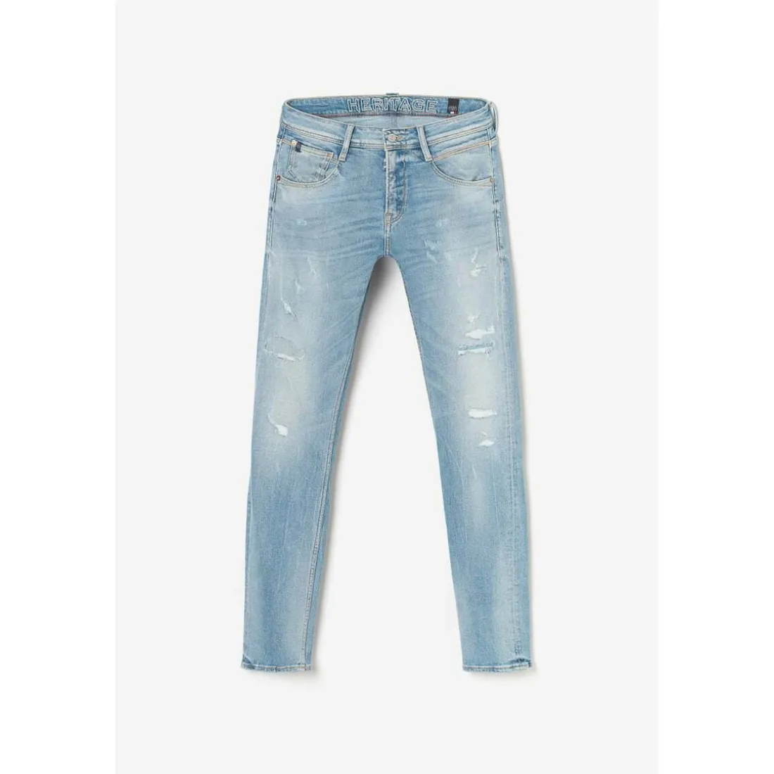 Jeans ajusté stretch 700/11, longueur 34 bleu en coton Vern