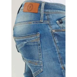 Jeans ajusté stretch 700/11, longueur 33 bleu en coton Noel