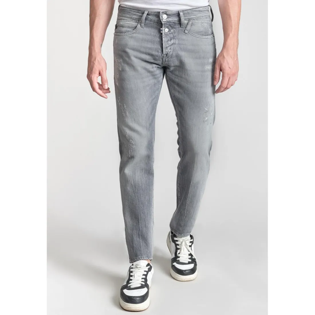 Jeans ajusté stretch 700/11, longueur 34 gris Luke en coton