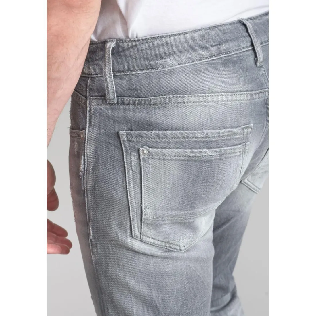 Jeans ajusté stretch 700/11, longueur 34 gris Luke en coton