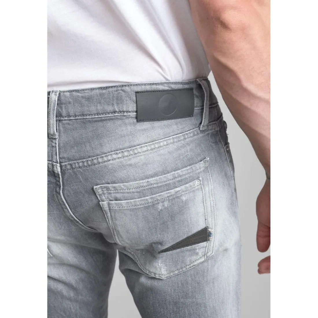 Jeans ajusté stretch 700/11, longueur 34 gris Luke en coton